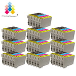 50 Ink Cartridges (set + Bk) For Epson Workforce Wf-2010w Wf-2510wf Wf-2660dwf