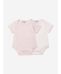 Emporio Armani Baby Girls Bodysuit Gift Set (2 Piece) In Pink - Size 0-1M