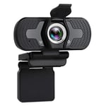TELLUR - Webcam Full HD Basic, 1080p/30fps, autofocus, Correction Automatique de l'éclairage, Microphone intégré, Angle de 97°, Protection de la Vie privée, câble de 1,5 m, USB, Couleur : Noir