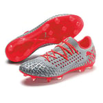Puma Homme Future 4.1 Netfit Low FG/AG Chaussures de Football, Gris (Glacial Blue-NRGY Red-High Risk Red 01), 48.5 EU