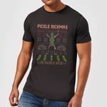 Rick and Morty Pickle Rick Men's Christmas T-Shirt - Black - M