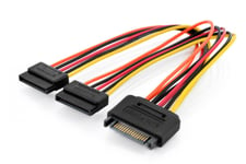 Internal Y-power supply cable M/F/F, 0.3m, SATA 15-pin - 2x SATA 15-pin