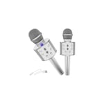 Silver Karaoke Mikrofon med Bluetooth Högtalare