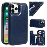 Compatible with iPhone 12 Wallet Case (iPhone 12/6.1 Inches, Blue)