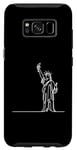 Coque pour Galaxy S8 One Line Art Dessin Lady Liberty