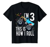 Youth 3 Year Old Shirt 3rd Birthday Boy Monster Truck Car T Shirt T-Shirt