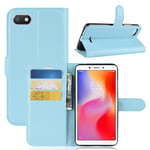 Xiaomi Redmi 6A PU Wallet Case Light Blue