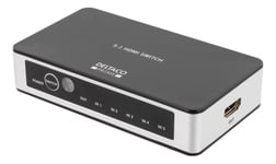 DELTACO PRIME Premium 5 Port HDMI Switch with IR Wireless Remote