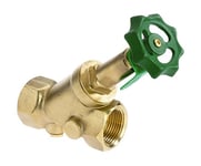Sanitop-Wingenroth 14312 7 Free Flow/Check Valve Without Emptying, but with Plug with 2 Internal Threads, 1 Zoll