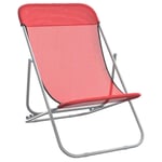 Foldbare strandstole 2 stk. textilene og pulverlakeret stål rød