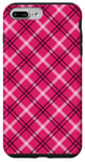 Coque pour iPhone 7 Plus/8 Plus Motif écossais rose et blanc sans couture