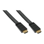 HDMI Flat Cable, Hdmi-High Speed with Ethernet, Gold Plated Contacts,Black,3M
