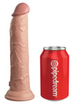 King Cock Elite 9" Vibrating + Dual Density Silicone Cock m/fjernkontroll [hudfarge lys]