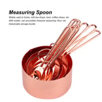 (Rose Gold)8Pcs Stainless Steel Cup Spoon Set With Scales Home Kitchen Baking