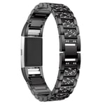 Fitbit Charge 2 fashionable alloy watch band - Black