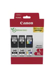 Canon PG-540XL x 2 / CL-541XL High Yield Genuine Ink Cartridges, Pack of 3 (2 x 