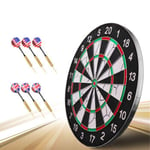 LHQ-HQ Dart Board, Game Set Reversible Cumulative Darts, With 6 Safety Darts For Indoor And Outdoor Entertainment, Suitable For Parties, 15 Inches