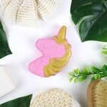 Feel Natural Bombe de Bain Moussant Licorne - Relaxation Détente - Cadeau Femme - Bien-Etre - Parfum Bubble Gum - Rose et Dorée - 1 x 150 grs - Ambiance Aromatherapie