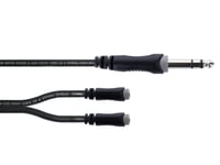 Cordial 14886 Jack Audio Y-Adapter [1X Jackkontakt 6,3 Mm (Stereo) - 2X Jackanslutning 3,5 Mm] 0,30 M Svart Pvc-Mantel, Tvillingkabel