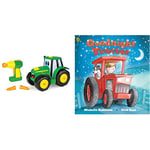 John Deere Build A Johnny Tractor | 16 Piece Building Farm Toy Car | Tractor Toy With Motorised Drill For 18 Months, 2, 3 & 4 Years Old Boys & Girls & Goodnight Tractor