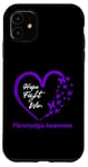 iPhone 11 Hope Fight Win - Fibromyalgia Awareness Wear Purple Ribbon Case