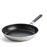 KitchenAid Classic Stainless Steel PFAS-Free Healthy Ceramic Non-Stick 28 cm Frying Pan Skillet, Clad, Induction, Stay-Cool Handle, Oven Safe up to 160°C, Silver