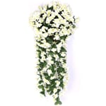 Konstgjorda Hängande Blommor och Växter White