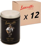 Lucaffé Mr. Exclusive Arabica Coffee Beans, Steel Jar 12 X 250 Gr Preserves Arom