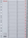 Esselte Register | A4 | Plast | Grå | 1-54