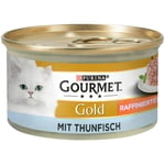 Ekonomipack: Gourmet Gold Ragout 48 x 85 g - Blandpack: Lax & tonfisk