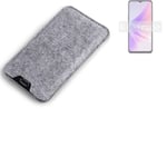 Felt case sleeve for Oppo A77 5G grey protection pouch