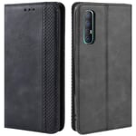 HualuBro OPPO Find X2 Neo Case, Retro PU Leather Full Body Shockproof Wallet Flip Case Cover with Card Slot Holder and Magnetic Closure for OPPO Find X2 Neo Phone Case (Black)