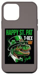 Coque pour iPhone 12 mini Happy St. Pat Party, T-Rex Day, porte un chapeau trèfle