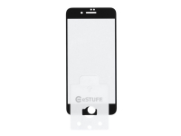 eSTUFF Titan Shield - Skjermbeskyttelse for mobiltelefon - full deksel - glass - rammefarge svart (en pakke 10) - for Apple iPhone 7 Plus, 8 Plus
