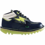 Kickers Hi Bolt Classic Lace-Up Blue Patent Leather Kids Boots 1_15786