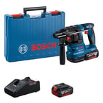 Bosch Professional 18V System Cordless Rotary Hammer GBH 18V-22 (with SDS Plus, Ideal for Drilling 6 mm to 10 mm Holes, incl. 2X 4.0 Ah Batteries, Charger GAL 18V-40, in Carrying Case)