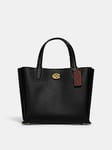 Coach Willow 24 Polished Pebble Leather Tote Bag - Black