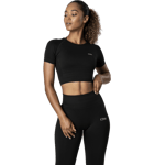 Icaniwill Define Seamless Cropped T- Shirt Wmn Uusimmat BLACK