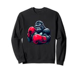 Funny Gorilla Boxing Gloves Graphic Animal Lover Training Sweatshirt