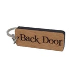 Back Door Engraved Wooden Keyring Keychain Key Ring Tag