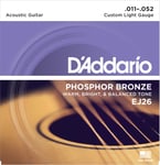 Daddario EJ26 Phosphor Bronze Gitarrsträngar (Custom Light, 11-52)