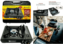 Portable GAS COOKER Butane Camping Travel Stove with Carry Case BBQ Outdoor UK