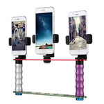 Qazwsxedc For you Lzw Smartphone Live Broadcast Bracket Dual Hand-held Selfie Module Mount Kits with 3x Phone Clips, For iPhone, Galaxy, Huawei, Xiaomi, HTC, Sony, Google and other Smartphones XY