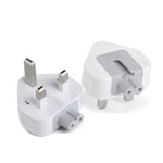 2 Pack AC Power Adaptor UK Plug Travel Charger Converter Replacement Plug 3 Pins Standard Head Wall Adaptor Charge for MacBook Pro Air Mac iBook iPhone iPod iPad