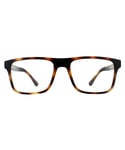Emporio Armani Rectangle Mens Matte Havana Clear with Sun Clip-ons Sunglasses - Brown - One Size