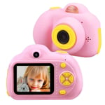 WYYZSS Kids Video Camera Digital Toy Camera Toddlers 3-10 Year Old Birthday Gifts, HD Shockproof Video Recorder Player with 2 Inch IPS Screen,Pink