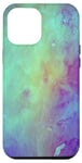 Coque pour iPhone 12 Pro Max Turquoise, vert, violet, nuages dégradés