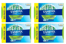 4 x 24 Tampax Pearl Compak Applicator Regular Leak Protect Absorbancy Tampons