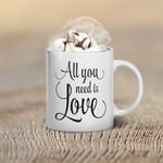 Beatles All You Need is Love Valentine's Day Coffee Mug, Gifts, Mugs, Valentines Day Gift for her, Him, Couple's Gift Ideas, Couples, Font, 11oz,Gift
