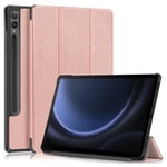 Samsung Galaxy Tab S9 FE+ (Plus) Tri-Fold Skinn Deksel m. Stativfunksjon - Rose Gold